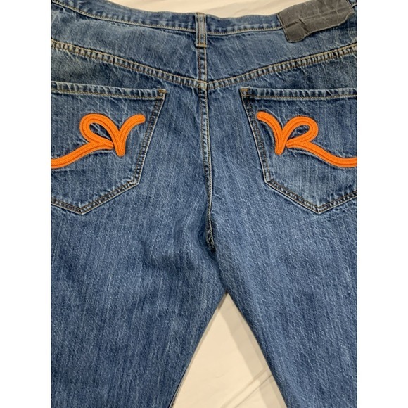 Vintage Rocawear Y2K Blue Jeans 40x28 Embroidered Streetwear Skate Baggy 90s - Picture 9 of 10